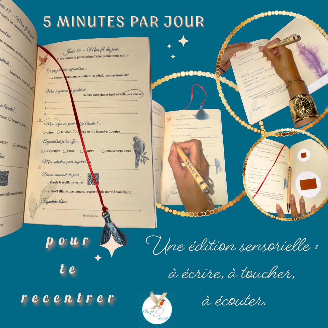 Journal de Gratitude - Version imprimée et sensorielle - Pour se reconnecter - Un Fil Vers soi